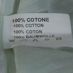 Pre Owned Valentino Pale Green Striped Cotton Long Sleeve Shirt XXL