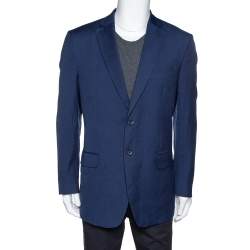 Valentino Navy Blue Wool Super 140's Tailored Blazer XXXL
