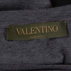 Pre Owned Valentino Grey Cotton Jersey Panther Souvenir T- Shirt S
