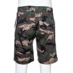 مملوكة مسبقًا Valentino Green VLTN Camouflage Print Cotton Blend Shorts M