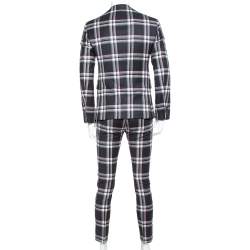 Valentino Black Plaided Wool Classic Suit S