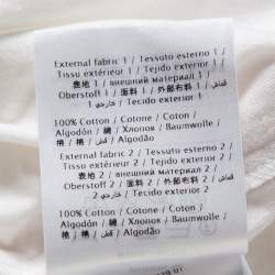 Pre Owned Valentino White Cotton Contrast Trim & Embroidery Patch Detail Crewneck T-Shirt M