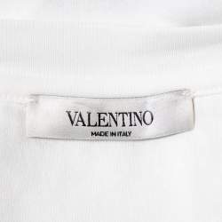 Pre Owned Valentino White Soul Planets Printed Cotton Crewneck T-Shirt XL