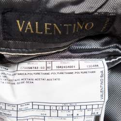 Pre Owned Valentino Vintage Grey Striped Synthetic Suit L