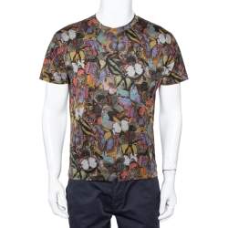 Pre Owned Valentino Multicolor Butterfly Print Cotton T-Shirt S