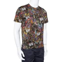 Pre Owned Valentino Multicolor Butterfly Print Cotton T-Shirt S