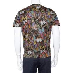 Pre Owned Valentino Multicolor Butterfly Print Cotton T-Shirt S