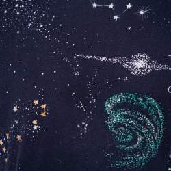 Pre Owned Valentino Navy Blue Cosmo Print Cotton Crewneck T-Shirt M