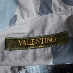 Valentino Grey Camoflauge Printed Cotton Button Front Shirt M