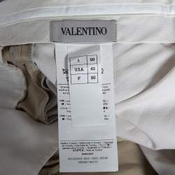 Valentino Light Beige Cotton Formal Pants L 