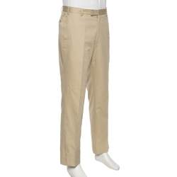 Valentino Light Beige Cotton Formal Pants L 