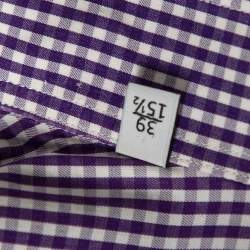 Valentino Purple Check Cotton Button Front Shirt M 