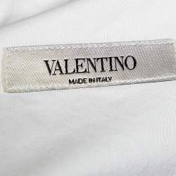 Valentino White Deconstructed VLogo Printed Cotton Oversized Shirt M