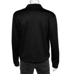 Pre Owned Valentino Black VLTN Printed Knit Zip Front Hoodie XXL