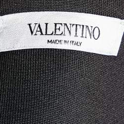Pre Owned Valentino Black VLTN Printed Knit Zip Front Hoodie XXL