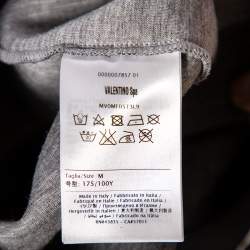 Valentino Grey Neoprene Black Panther Detail Sweatshirt M