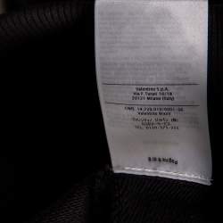 Valentino Black Knit Leather Detail Button Sleeve Sweatshirt M