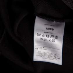 Valentino Black Knit Leather Detail Button Sleeve Sweatshirt M