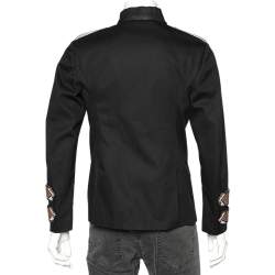 Pre Owned Valentino Black Embellished Cotton Military Jacket L