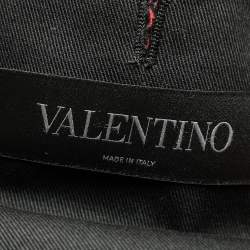 Pre Owned Valentino Black Embellished Cotton Military Jacket L