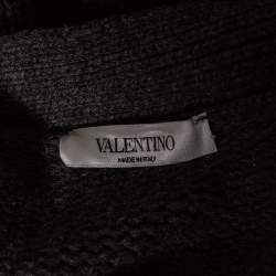 Valentino Grey Fleece Wool Knitted Button Front Cardigan XXL