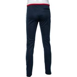 Valentino Navy Blue Jersey Contrast Strip Detail Button Hem Pants S