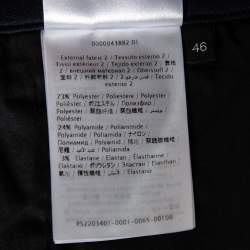 Valentino Navy Blue Jersey Contrast Strip Detail Button Hem Pants S