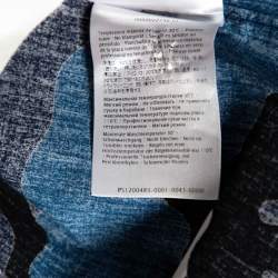 Valentino Blue Camouflage Printed Cotton Button Front Shirt M