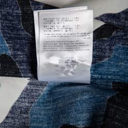 Valentino Blue Camouflage Printed Cotton Button Front Shirt M