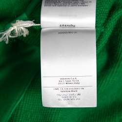 Valentino Green Cotton Logo Embellished Zip Front Hooded Jacket M