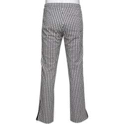 Valentino Navy Blue & Cream Optical V Printed Jersey Trousers L