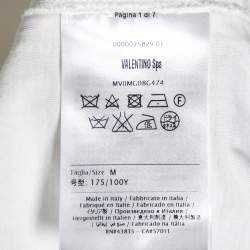 Valentino White Cotton Bead Embellished Contrast Trimmed T-Shirt M
