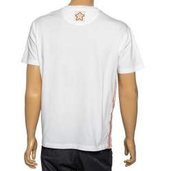 Valentino White Cotton Bead Embellished Contrast Trimmed T-Shirt M
