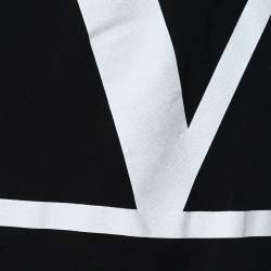 Valentino Black VLogo Printed Cotton Knit Crewneck T-Shirt S
