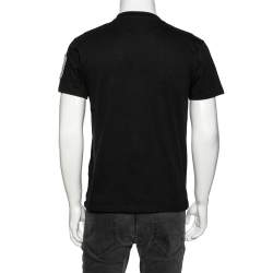 Valentino Black Cotton Baseball Logo Appliqued Short Sleeve T-Shirt S