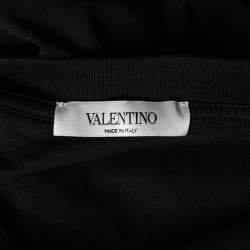 Valentino Black Cotton Baseball Logo Appliqued Short Sleeve T-Shirt S