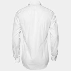 Valentino White Cotton Long Sleeve Button Front Shirt M