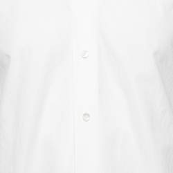 Valentino White Cotton Long Sleeve Button Front Shirt M