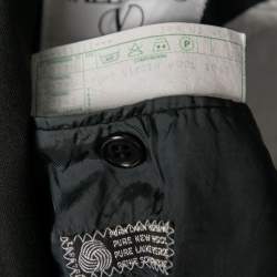 Valentino Vintage Black Wool Double Breasted Blazer L 
