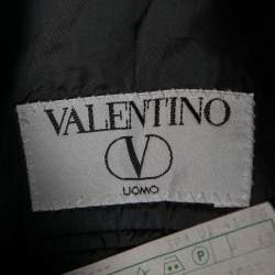 Valentino Vintage Black Wool Double Breasted Blazer L 