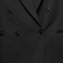 Valentino Vintage Black Wool Double Breasted Blazer L 