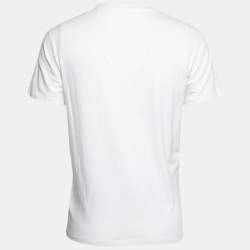 Pre Owned Valentino White Astronaut Printed Cotton Crew Neck T-Shirt S