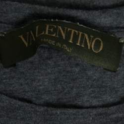 Valentino Grey Cotton Jersey Panther Souvenir T- Shirt S