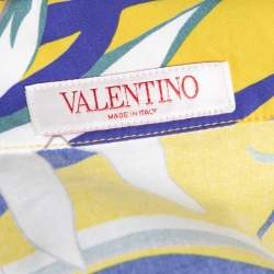 مملوكة مسبقًا Valentino Yellow Floral Printed Cotton Short Sleeve Shirt XXL