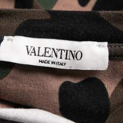 Pre Owned Valentino Green Camouflage Printed Cotton T-Shirt S