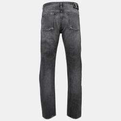 Valentino Grey Distressed Denim Selvedge Jeans L Waist 34" 