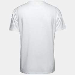 Valentino White Cotton Star Logo Print Crew Neck T-Shirt L