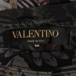 Pre Owned تي شيرت فالنتينو قطن أسود مطبوع فراشات متعددة الألوان مقاس متوسط (ميديوم)