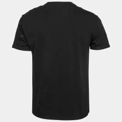 Valentino Black Cotton Logo Printed Short Sleeve T-Shirt M