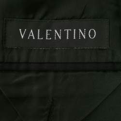 Pre Owned Valentino Vintage Black Wool Single-Breasted Blazer 2XL